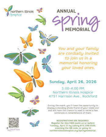 Annual Spring Memorial - Sunday April 26, 2026 - 3 PM - 4PM - Northern Illinois Hospice